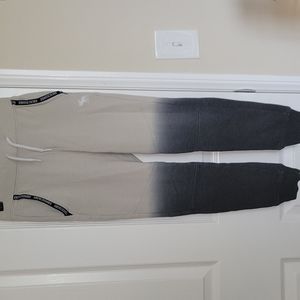 Abercrombie Kids Tan Gray Ombre/Dip Dye Jogger Sweatpants Boys 9/10
